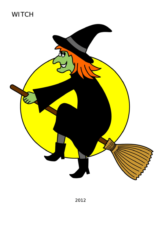 Multicolor Witch Template Printable pdf