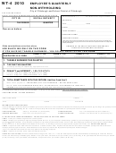 Form Wt-4 - Employee's Quarterly Non-withholding - 2010