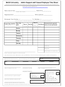 Administrative Support Staff Casual Employee Time Sheet