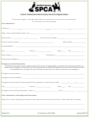 Court Ordered Community Service Application Form - Spca - Stafford County - Virginia