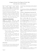 Oregonannual Tax Report Instructions (form Oa) Line-by-line Instructions