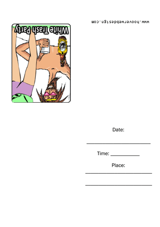 White Trash Party Invitation Template Printable pdf