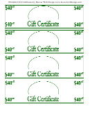 40 Dollars Off Gift Certificate Template