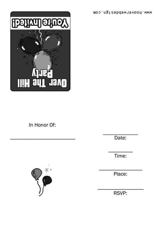 Over The Hill Party Invitation Template Printable pdf