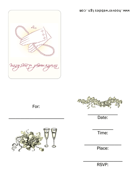Bridesmaid Luncheon Invitation Template Printable pdf