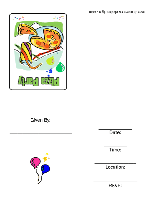 Invitation Template - Pizza Party Printable pdf