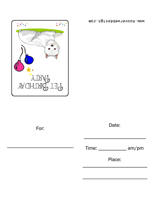Invitation Template - Pet Birthday Party Printable pdf