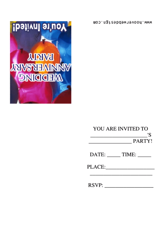 Invitation Template - Wedding Anniversary Party Printable pdf