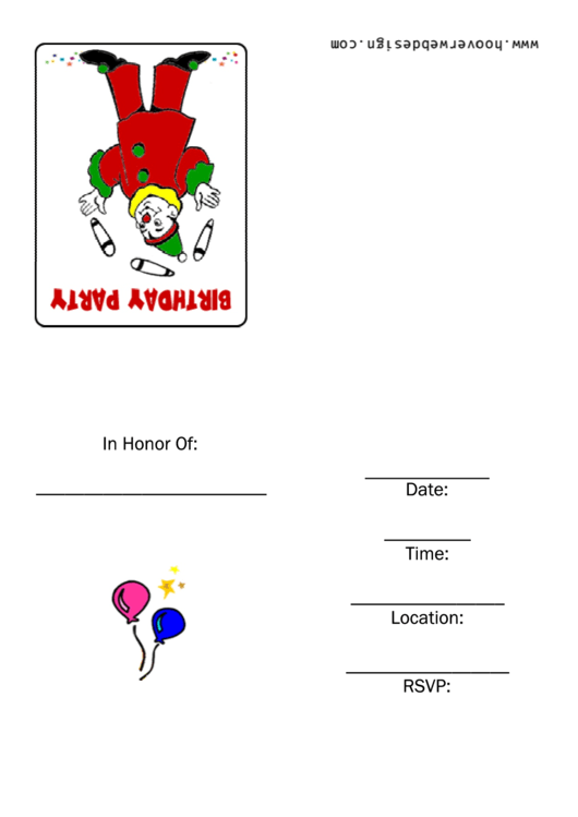 Invitation Template - Birthday Party Printable pdf