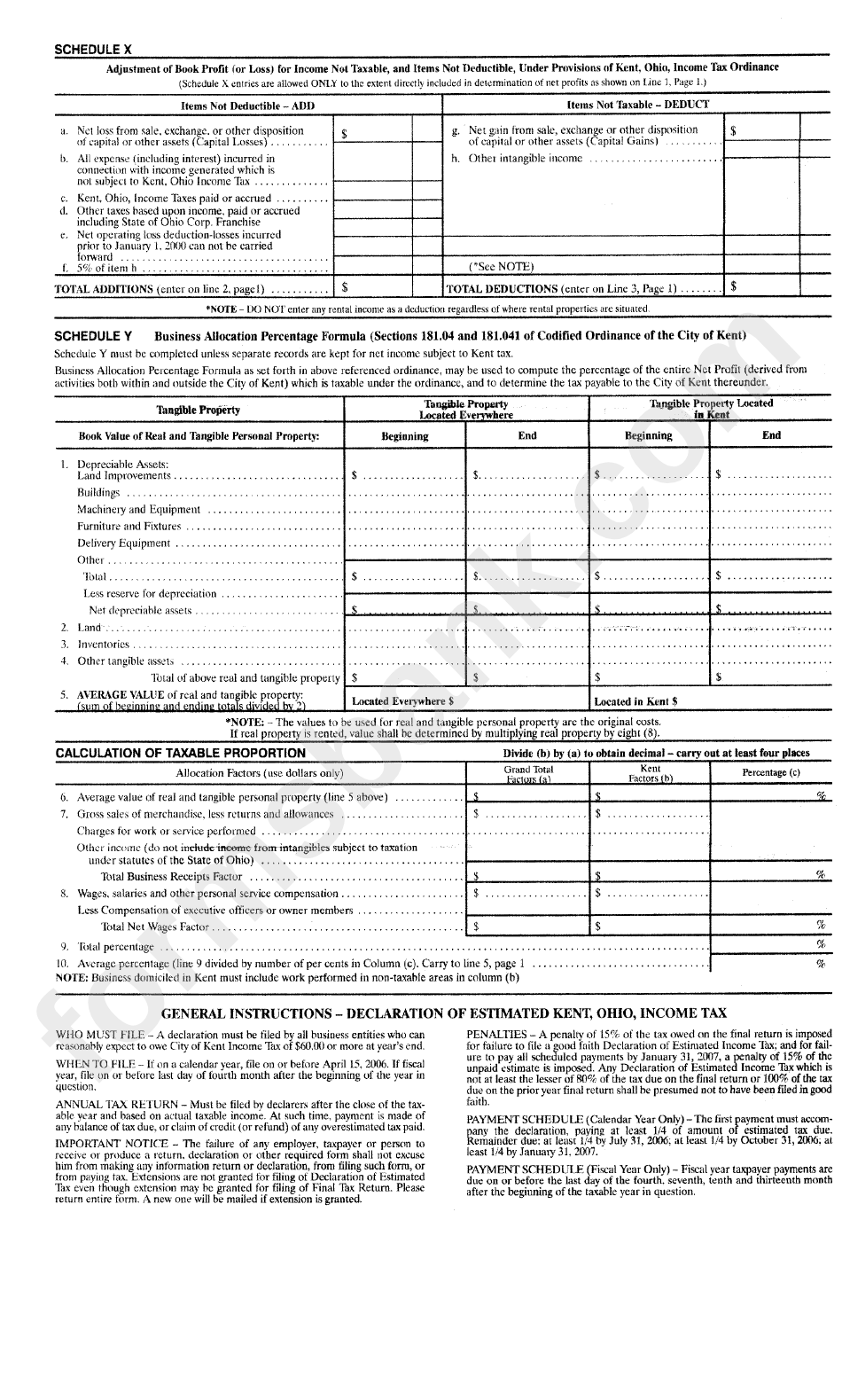 Form Br-05 - Business Income Tax Return 2005