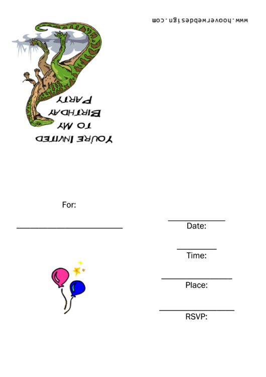 Invitation Template - Birthday Party Printable pdf