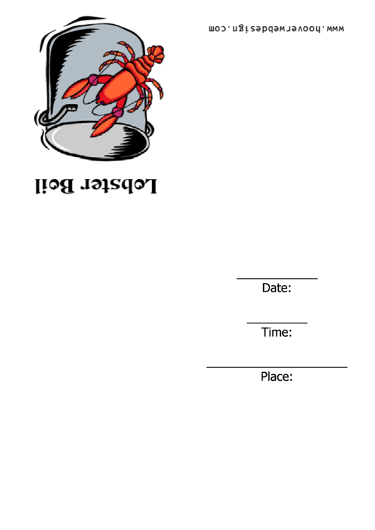 Invitation Template - Lobster Boil Printable pdf
