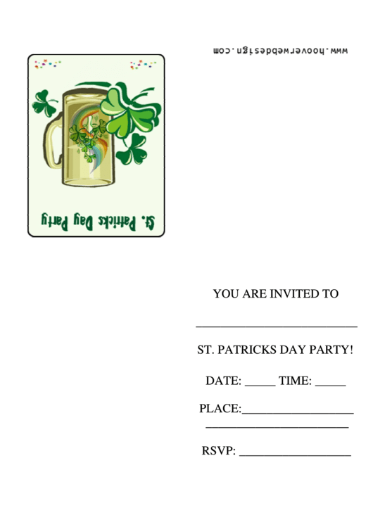 St. Patrick's Day Party Invitation Card Template