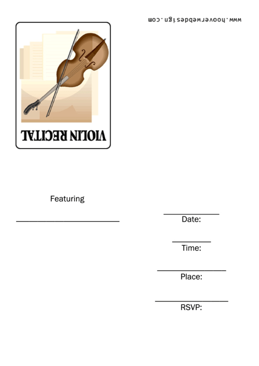 Invitation Template - Violin Recital Printable pdf