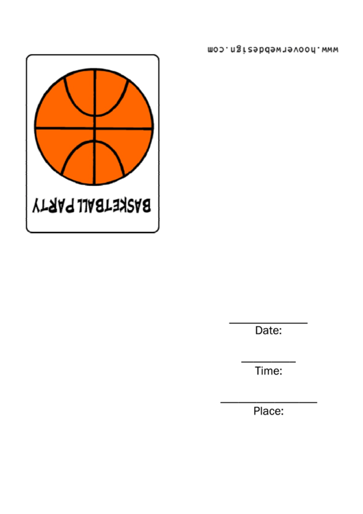 Invitation Template - Basketball Party Printable pdf
