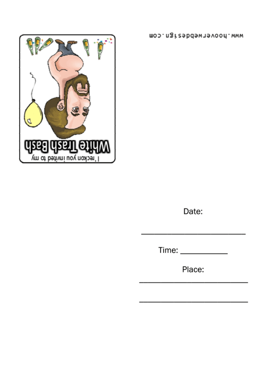 White Trash Bash Invitation Template Printable pdf