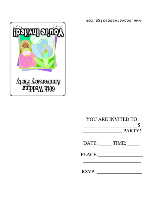 Invitation Template - 60th Wedding Anniversary Party Printable pdf