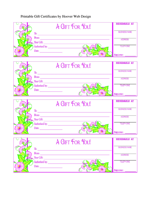 Business Gift Certificate Template Printable pdf