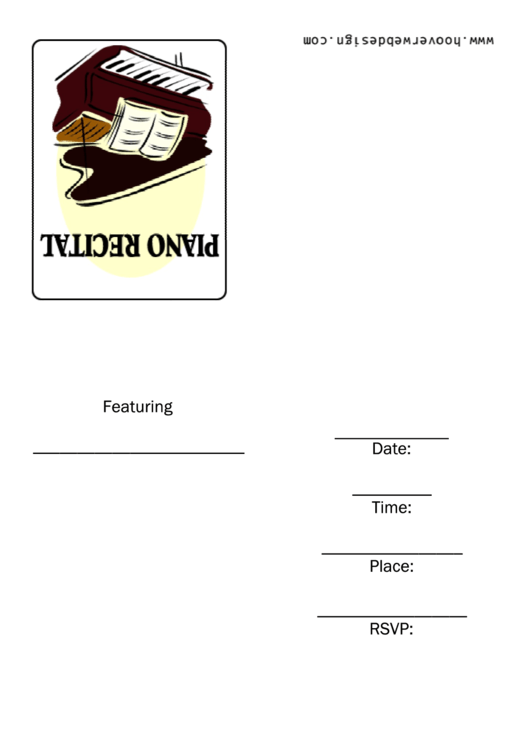 Invitation Template - Piano Recital Printable pdf
