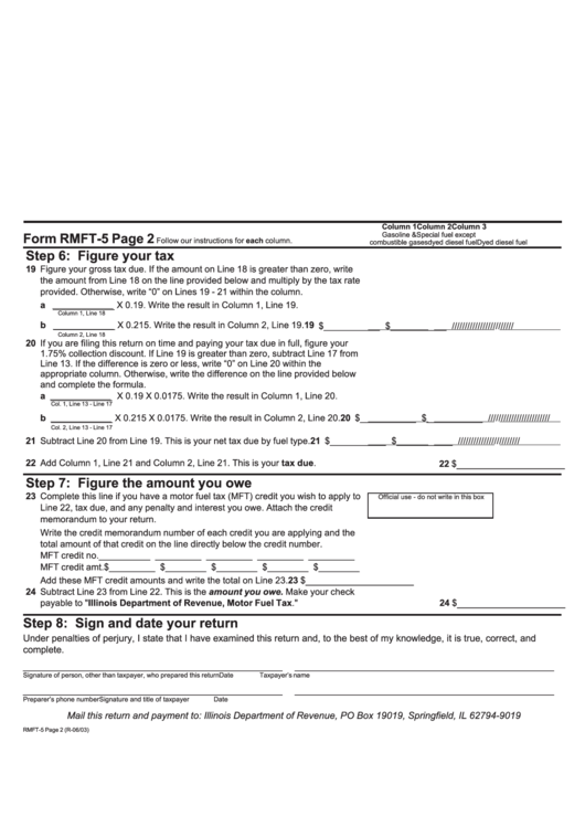 Form Rmft-5 Instructions Printable pdf
