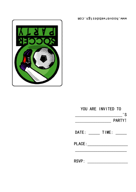 Invitation Template - Soccer Party