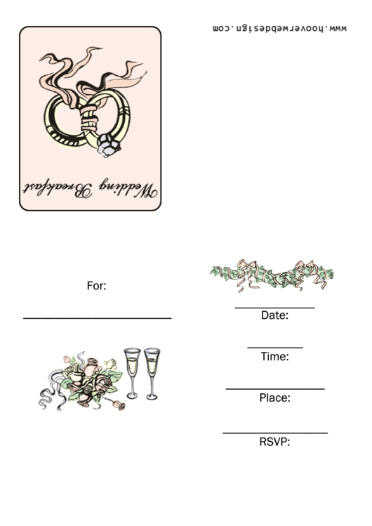 Invitation Template - Wedding Breakfast Printable pdf