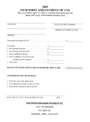 Extension And Payment Of Tax Form - 2005