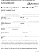 Preauthorization Request Form - For Use By Out Of Network Providers Only