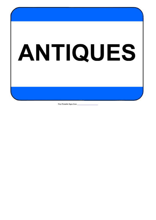 Antiques Sign Template Printable pdf