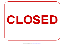 Closed Sign Template