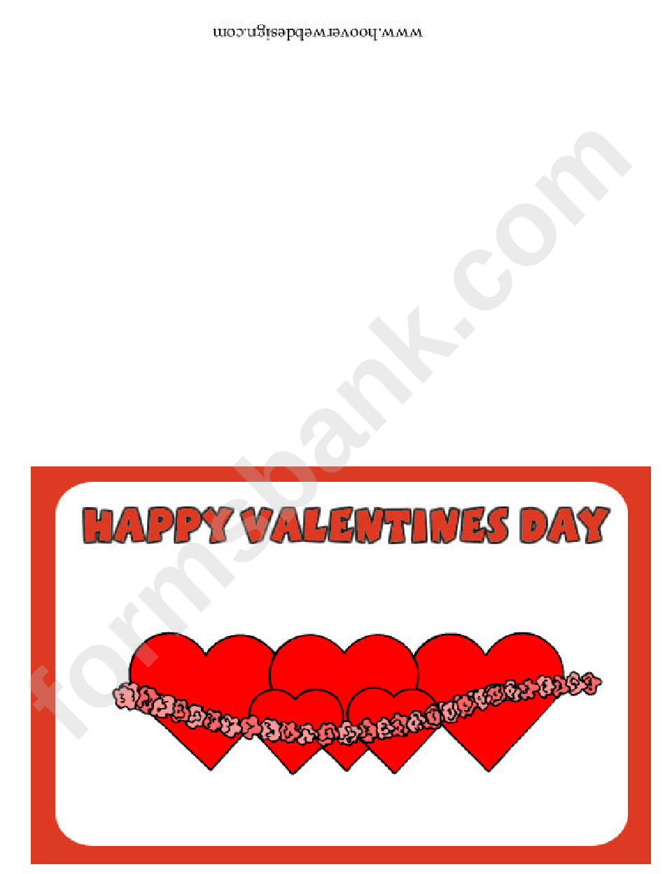 String Of Hearts Happy Valentines Day Card Template