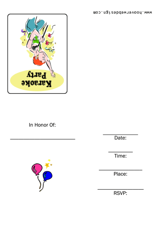Karaoke Party Invitation Template Printable pdf