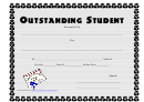 Outstanding Student Award Certificate Template