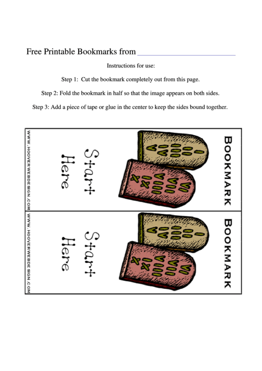 Instructions For Free Printable Bookmarks Template Printable pdf