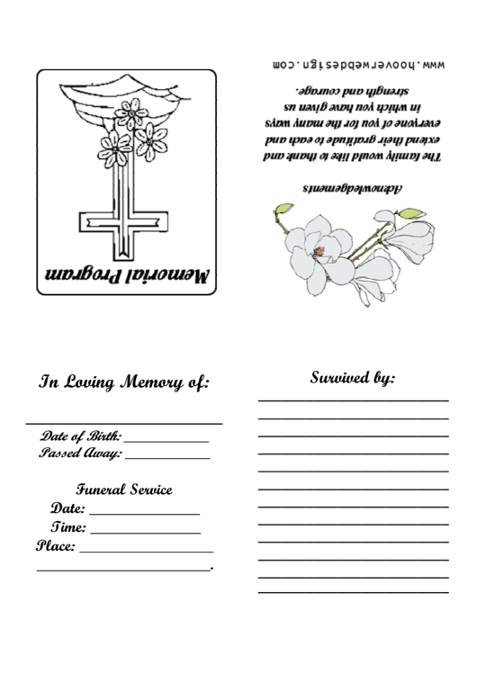 Memorial Program Template Printable pdf
