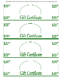 25 Dollars Off Gift Certificate Template