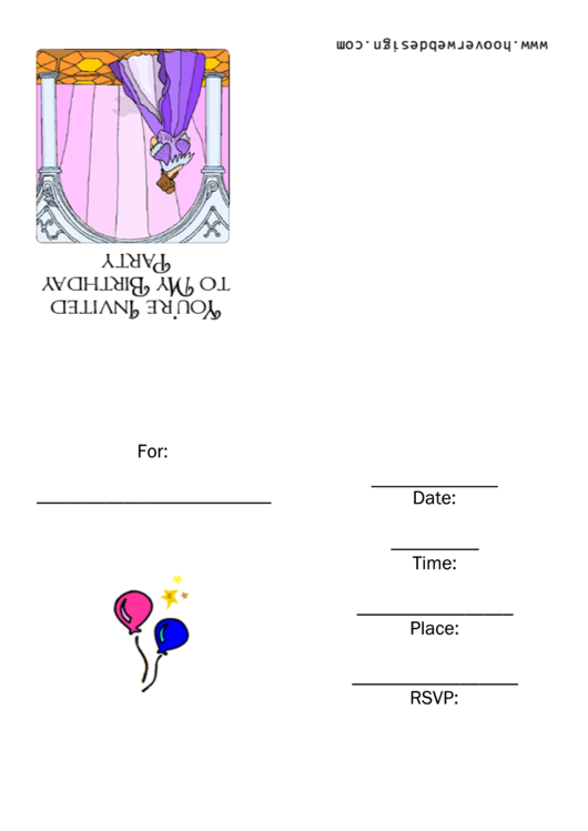 Birthday Party Invitation Template Printable pdf