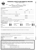 Personal Health And Medical Record Form
