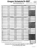 Schedule B - State Withholding Tax Sheet - 2007