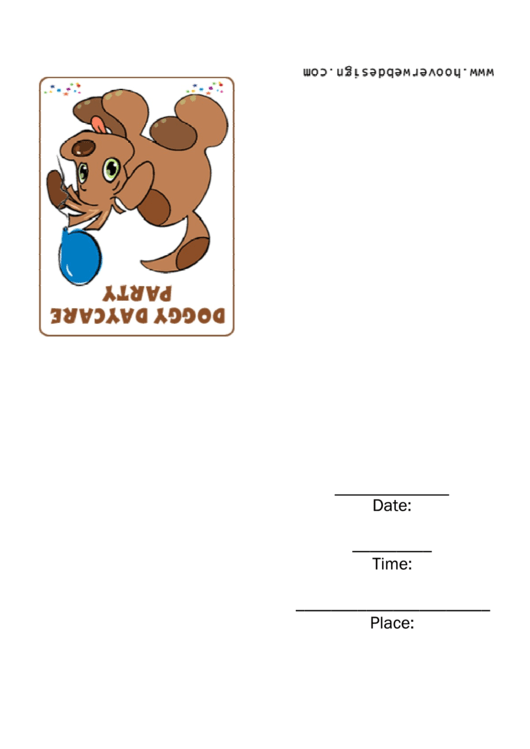 Doggy Daycare Party Invitation Template Printable pdf