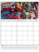 Spider Man Weekly Schedule Template
