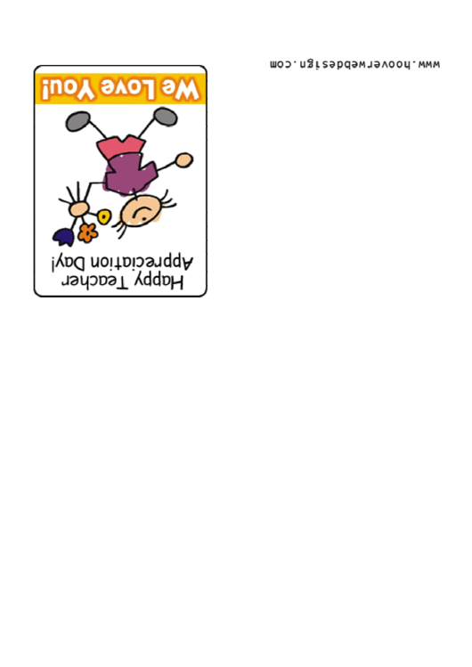 Happy Teacher Appreciation Day Card Template Printable pdf