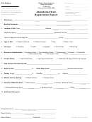 Abandoned Well Registration Report Form - State Of New Hampshire Water Well Board
