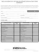 Monthly Income And Expense Verification Form Dependent 2015-16 - Vcu - Virginia