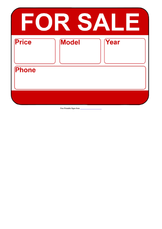 For Sale Template printable pdf download