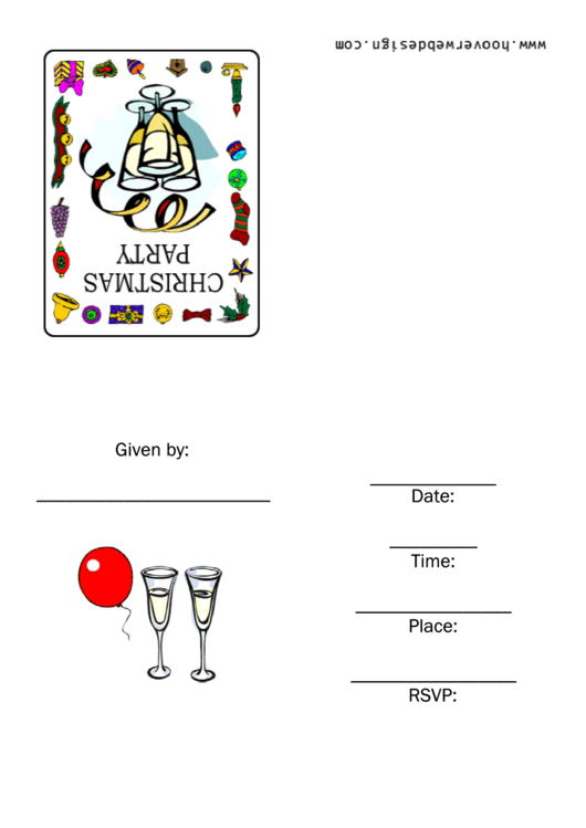 Christmas Party Announcement Card Template Printable pdf
