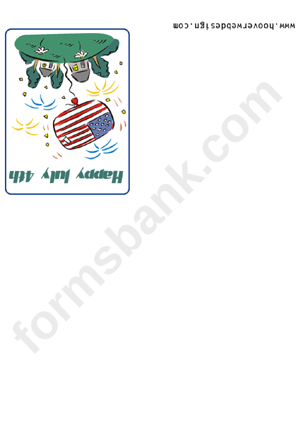 Happy July 4th - Congratulations Card Template