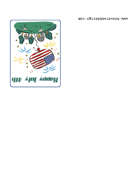 Happy July 4th - Congratulations Card Template Printable pdf