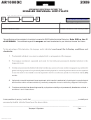 Form Ar1000dc - Disabled Individual Certificate - 2009