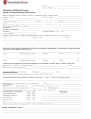 Infant/pediatric (0-5) Speech Pathology History Form Printable pdf